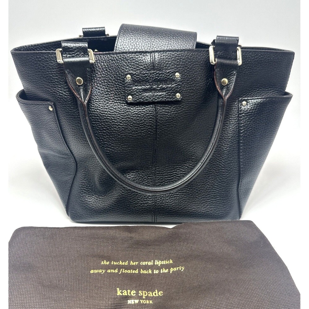 Kate Spade Pebbled Black Leather Shoulder Bag With Dust Bag